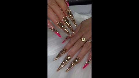 Long Nails Fully Covered with Stones & Crystals | Ultimate Luxury Nail Art ✨💎