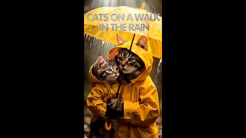 🌧 Cute Cats in the Rain Wearing Adorable Raincoats – Meow Meow Sad Song 😿🎶