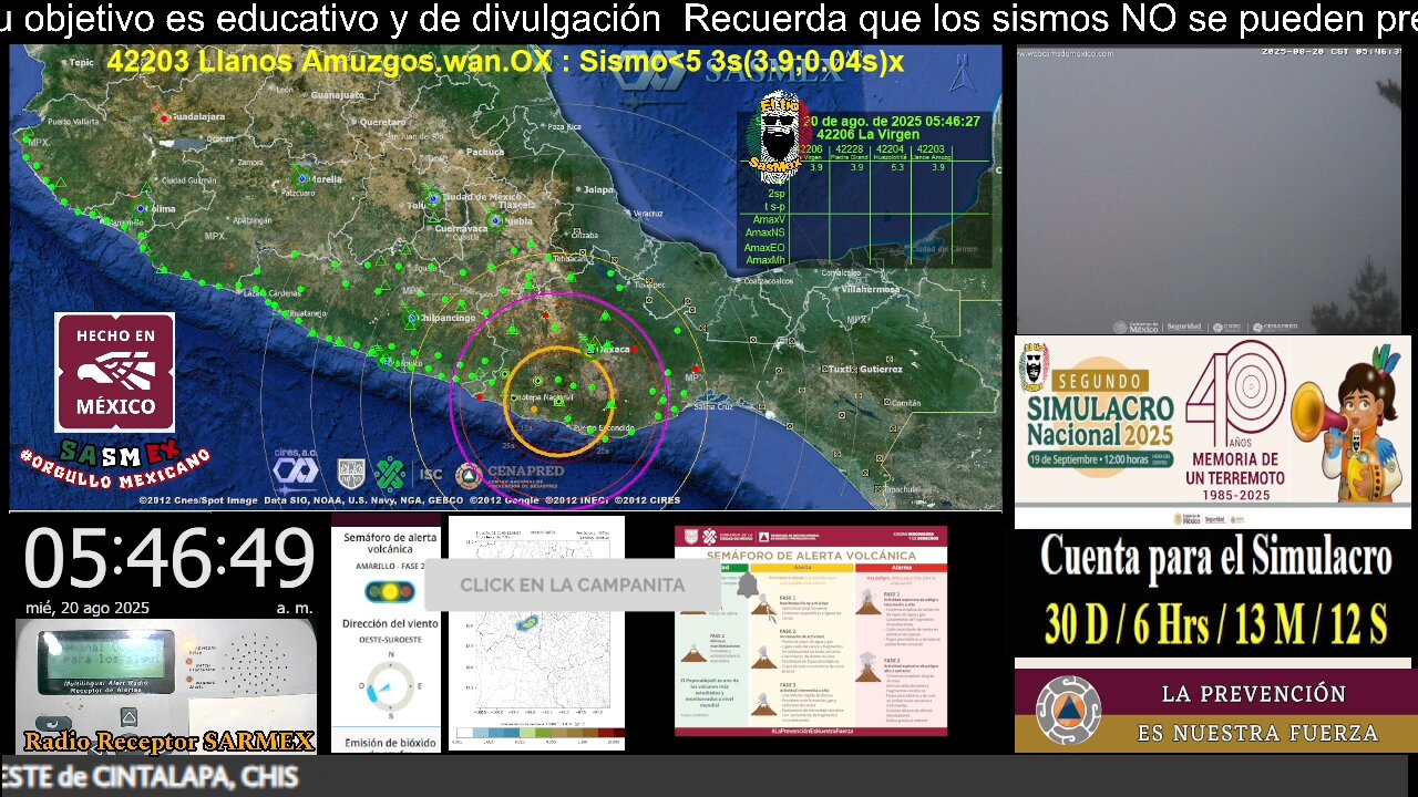SISMO Magnitud 4.3 17 km al NOROESTE de RIO GRANDE, OAX 20/08/25 05:46:17 #noameritoalerta #sasmex