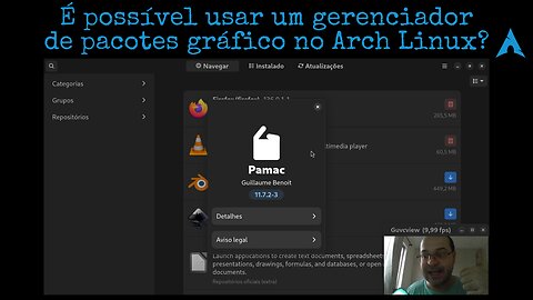 É possível usar um gerenciador de pacotes gráfico no Arch Linux?