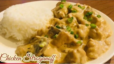 Creamy chicken stroganoff recipe | Russian cuisine | quick & easy😋🤤💕💞❤️❤️