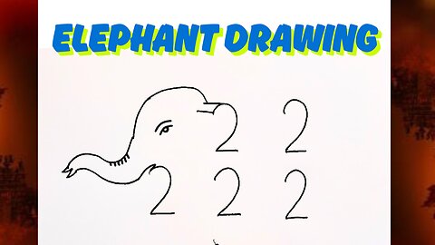 Easy Elephant Drawing Trick from Number 22222 | Drawing Tutorial for Kids