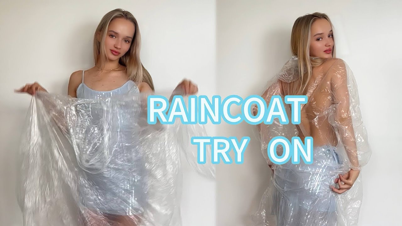 [4K USA] Raincoat Try-On Haul | Soft Blue Instant Mood-Booster