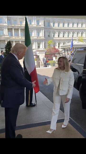 PRESIDENT TRUMP❤️🇺🇸🏛️🤝📸WELCOMES ITALY PRIME MINISTER🇮🇹👩🏛️💫
