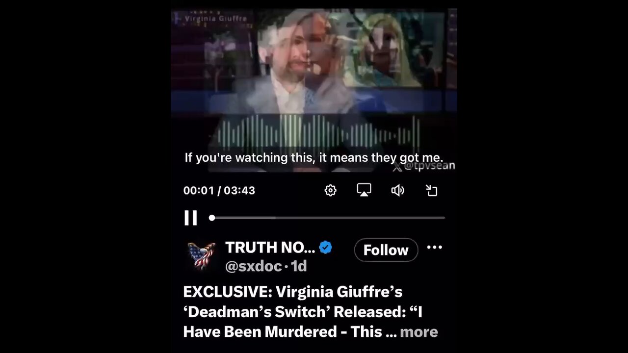 ⁉️ Virginia Giuffre Dead-Man’s Switch Activated Virginia Giuffre has been murdered