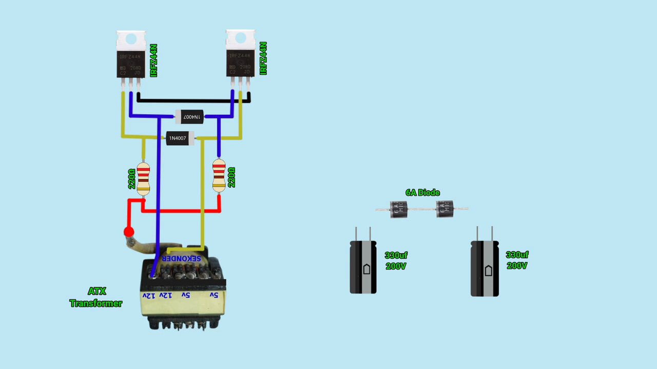 12V to 220v ac Inverter circuit / powerful Inverter #diy #electronics # inverter