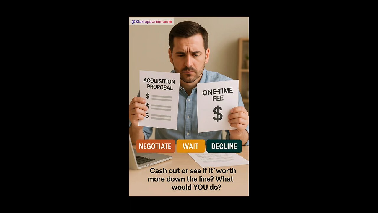 ✅ If, Competitor offers to buy your startup. You have 3 options. Which option would you choose?