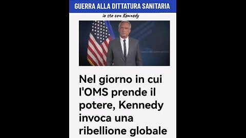PIENI POTERI OMS: GLI USA SI SONO SFILATI DALLA TRAPPOLA IN CUI SI È INFILATA L'ITALIA, MENTRE KENNEDY ORA È A CAPO DI UN MOVIMENTO CONTRO LA DITTATURA SANITARIA (le fonti in descrizione)