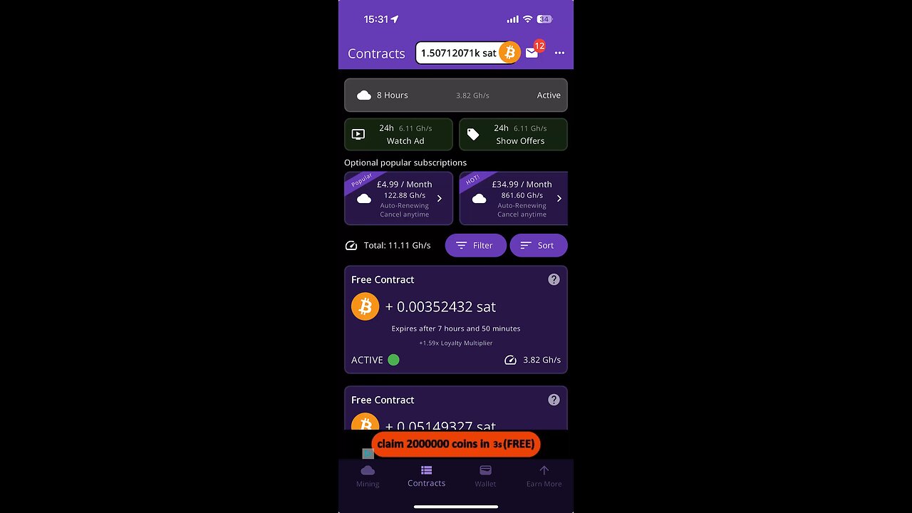 Cloud BTC mining app