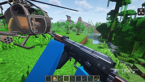 Destroying Pillager Outpost Using Modern Weapons In Minecraft