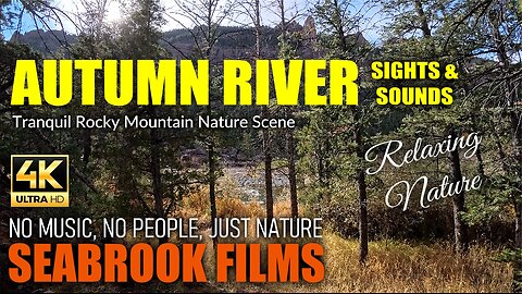 Autumn River Sights and Sounds: Tranquil Rocky Mountain Nature Scene