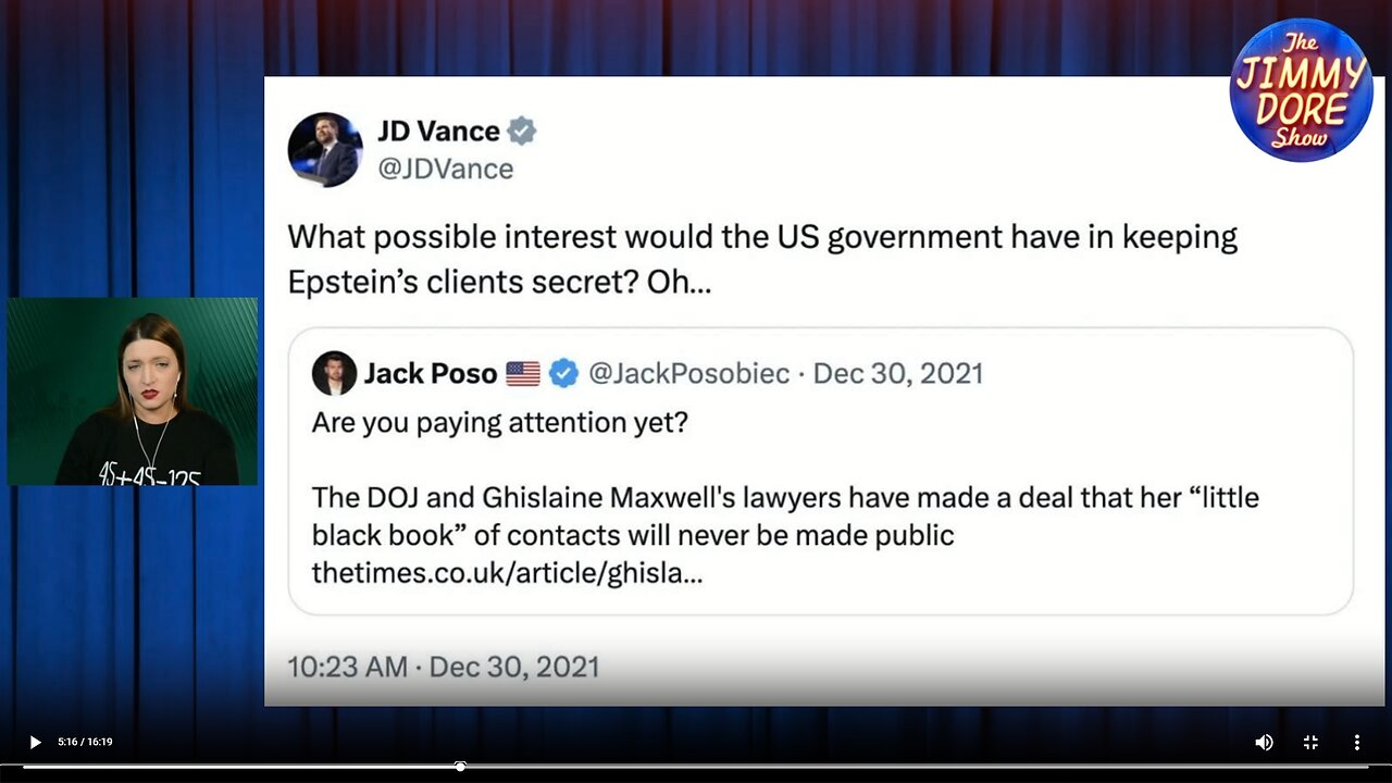 Epstein related tweets are reviewed▮The Jimmy Dore Show