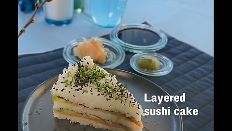 Layered sushi cake 🍣🎂✨