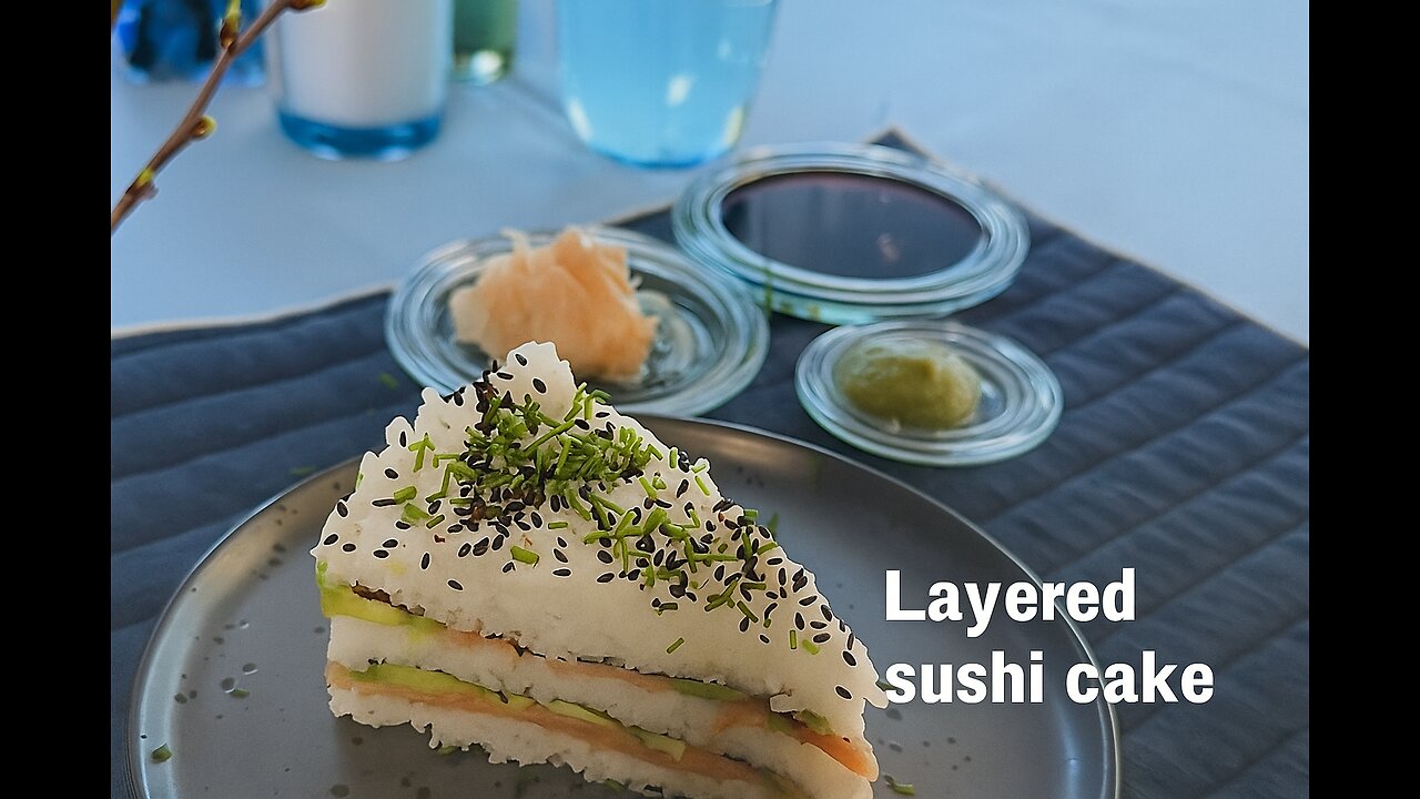 Layered sushi cake 🍣🎂✨