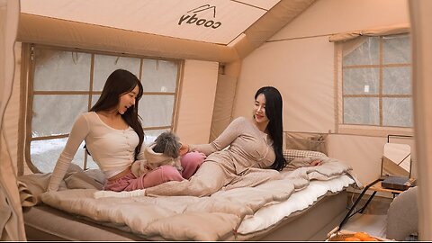 LUXURY CAR TENT CAMP IN HEAVY WIND & RAIN - NATURE ASMR