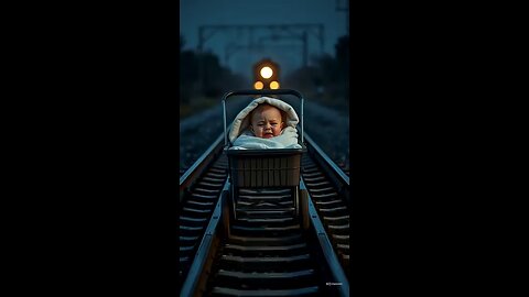 Baby Gets Stuck in Train Tracks, Brave Golden Puppy Rescues Him