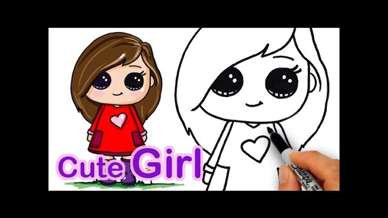 How to draw a Girl Easy and Cute #1