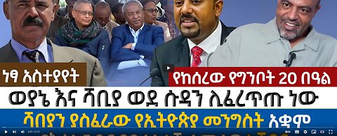 ወያኔ እና ሻቢያ ወደ ሱዳን ሊፈረጥጡ ነው | ሻበያን ያስፈራው የኢትዮጵያ መንግስት አቋም | የእስክንድር የድረሱልኝ ተማፅኖ ለሻቢያ