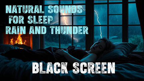 Natural Sounds for Sleep – Rain and Thunder | Black Screen