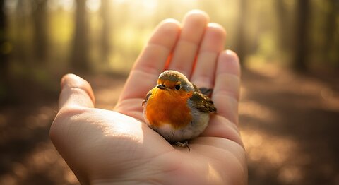 A Robin fell out of it's Nest