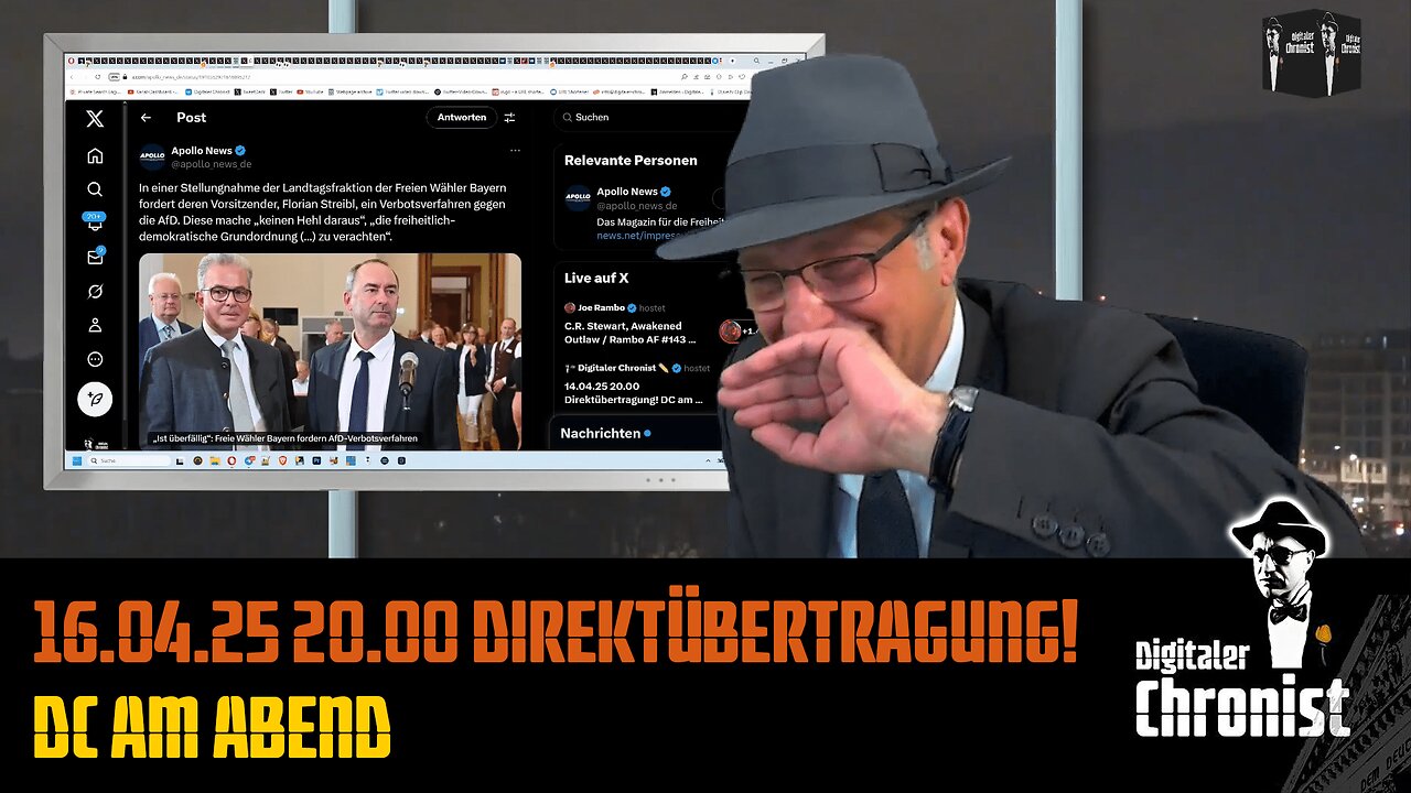 Aufzeichnung vom 16.04.25 Direktübertragung! DC am Abend