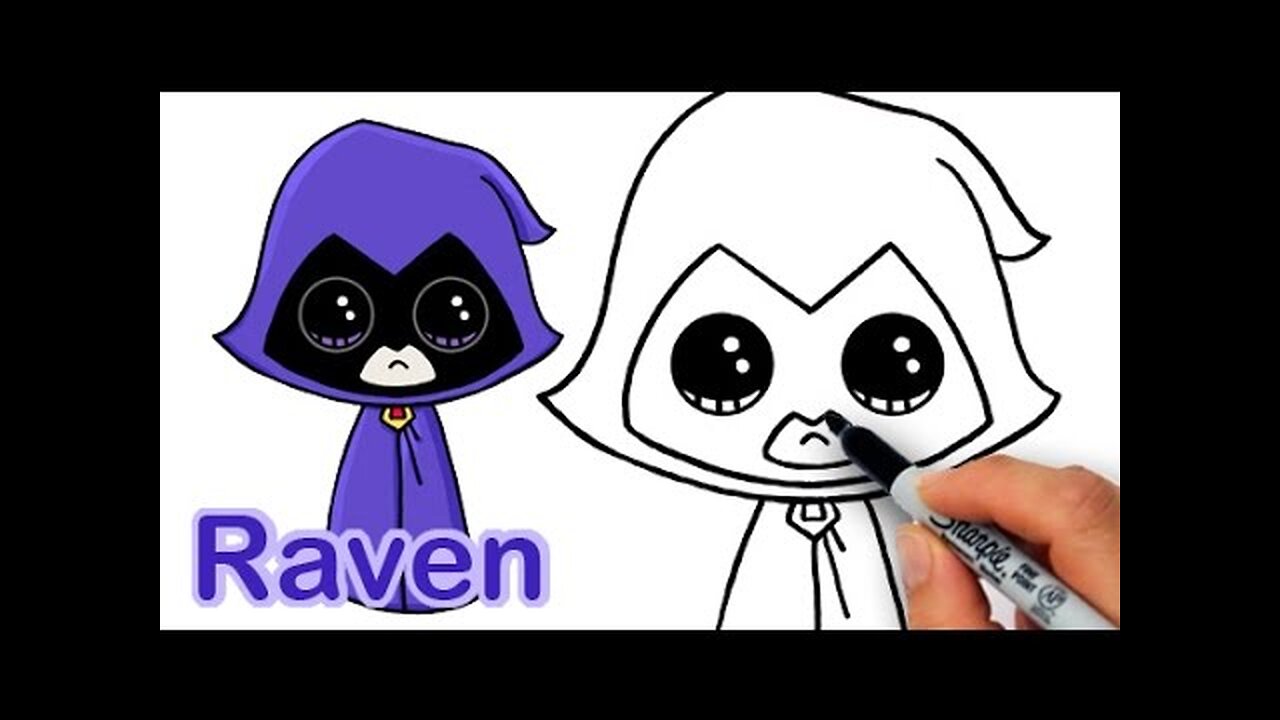 How to Draw Raven from Teen Titans Go Cute and Easy