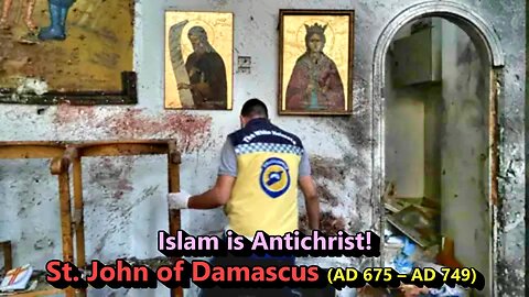 Syria: Icon of St. John of Damascus, Critic of Islam, Remains Intact in the Church Muslims Bombed