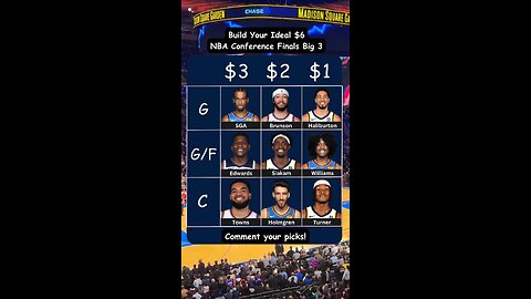 Build your ideal $6 Big 3 Lineup for the 2025 NBA Conference Finals!🏀🔥