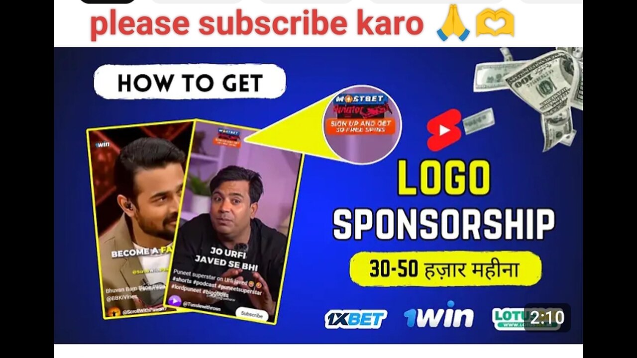 How to get logo sponsorship for YouTube short video
