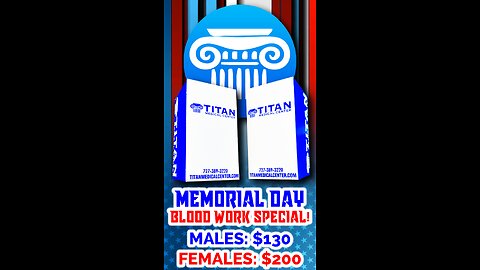 It's time to start FEELING BETTER! Our Titan Medical Memorial Day SPECIAL is still in effect!