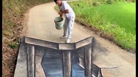 Follow us 👉 @artwonderly ✨ Street art or street magic 🪄These mind-bending 3D chalk illusions t
