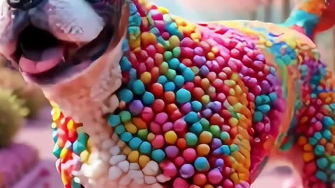 AI Made These Candy Dogs! 🍬✨ Yorkie, Cavalier, Pekingese Mashup!