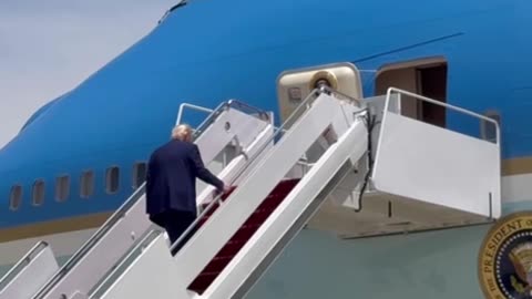 President Trump boards Air Force One. Next stop, Fort Bragg