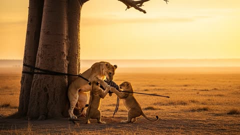 Lion Family Saves Cubs From Poachers!