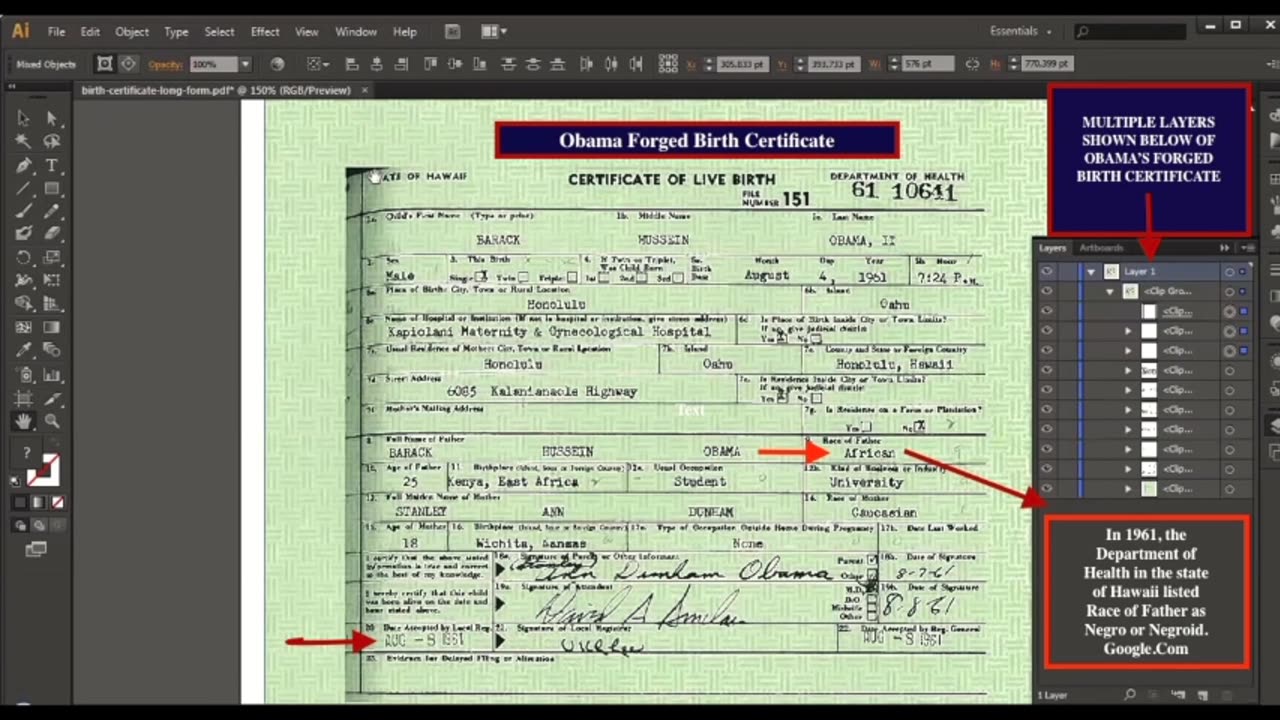 OBAMA FORGED BIRTH CERTIFICATE
