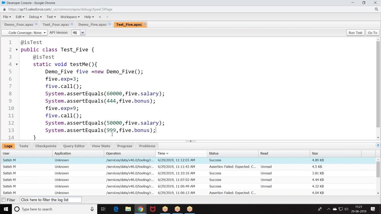 Salesforce Apex Videos-43.Test Classes-1