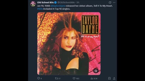 Jan 19, 1988: @taylordayne released her debut album, Tell It To My Heart. #80s