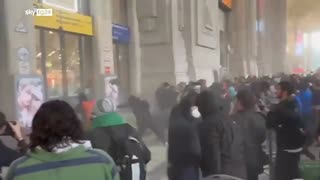 Antifa and Islamic terrorists attack Milan's train station.