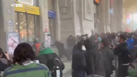 Antifa and Islamic terrorists attack Milan's train station.