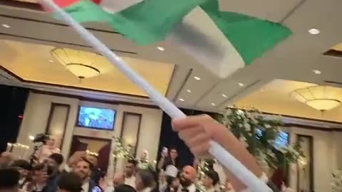 Sneako Waves the Palestinian flag at MOOSENYC's Wedding
