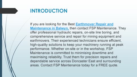 Best Earthmover Repair and Maintenance in Balwyn