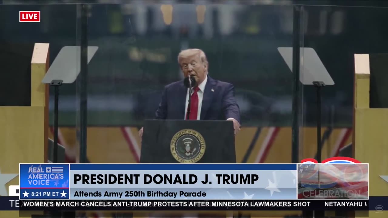 TRUMP TAKES THE STAGE AT PARADE