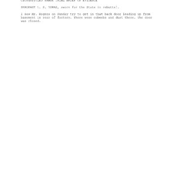 Sergeant L. S. Dobbs, Officially Sworn In, Becomes 180th Witness for the State