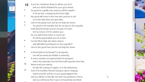 A reading Sirach 12 from the hidden books