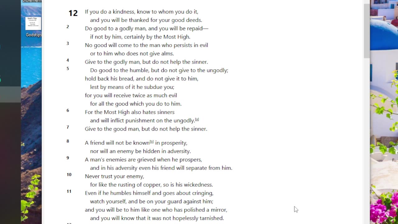A reading Sirach 12 from the hidden books