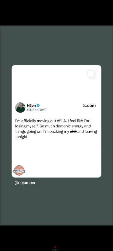 Neon leaving California over demonic energy 10/31/25