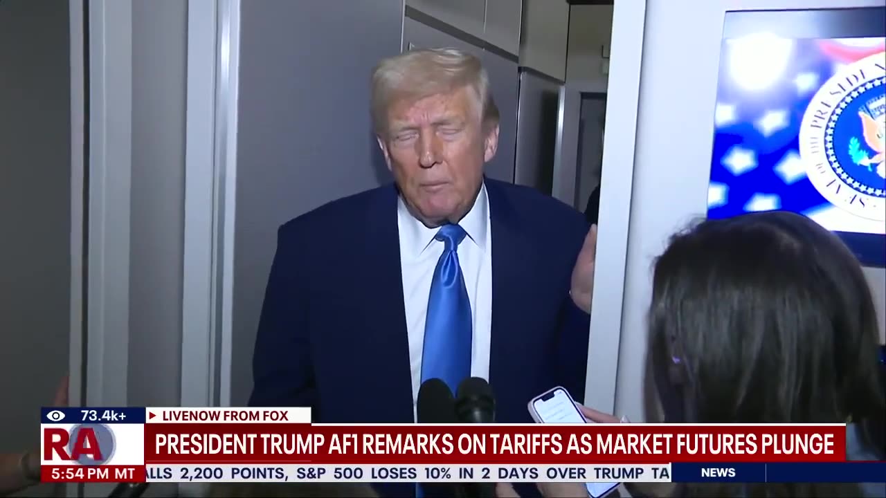 Trump talks tariffs, futures market sell-off while on AF1