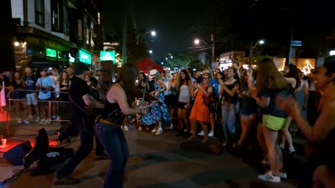 【4K】🎷 Toronto’s Beaches Jazz Festival Night Street Party Canada 🇨🇦