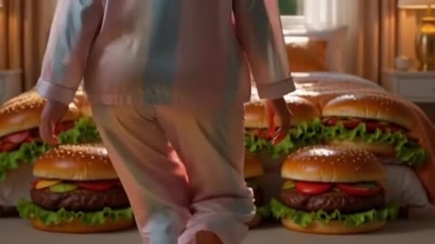 【ASMR】Which beds do you want to sleep ?!? (Part 4) - Fried chickens, Hamburgers & Ham Sandwiches