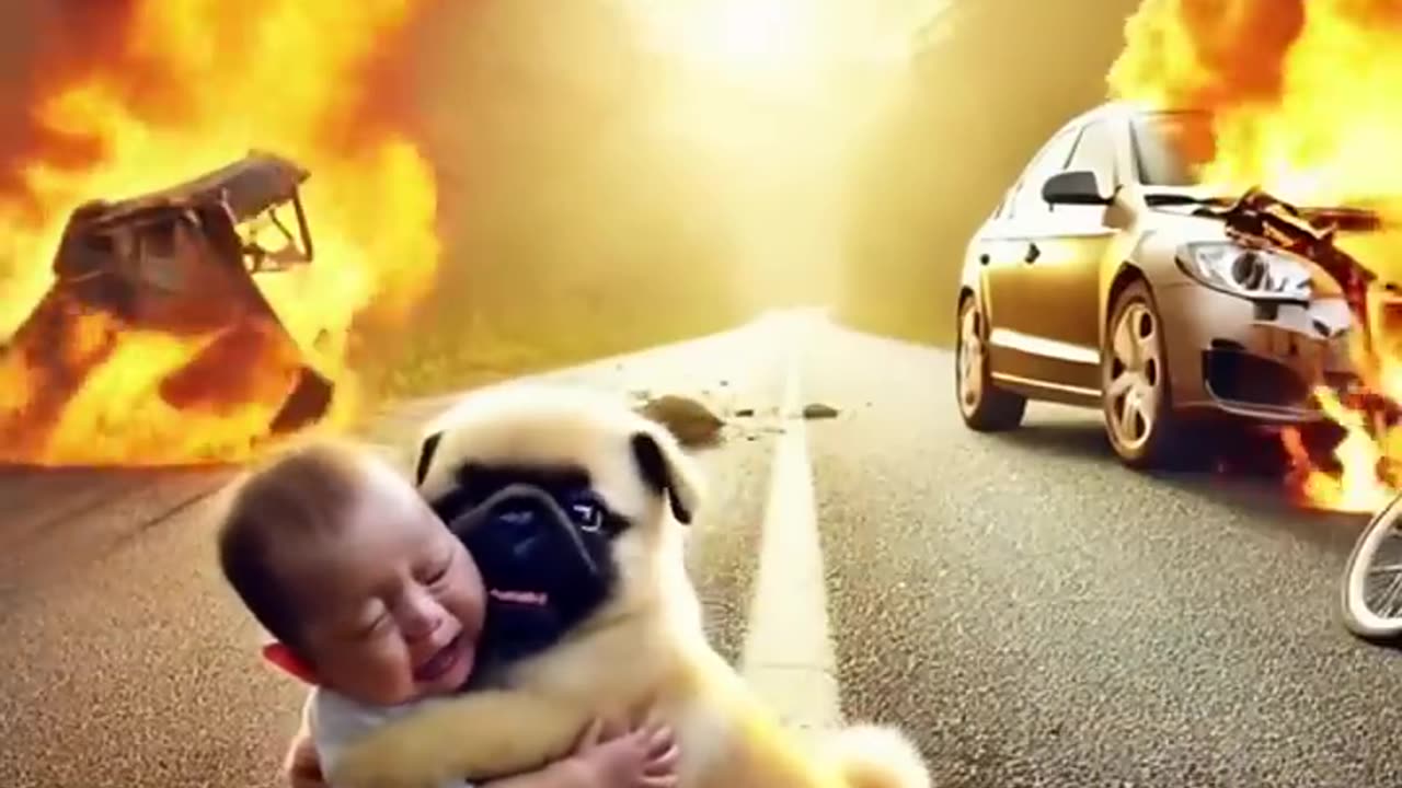 Cute baby lost mother